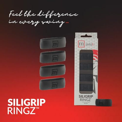 Siligrip Ringz Racket, Non-Slip Silicone Pickleball Paddle Grip Bands, Vibration Dampening Overgrip Alternative for Pickleball, Padel, Tennis, Badminton & Squash, 4 Pack - color: Black