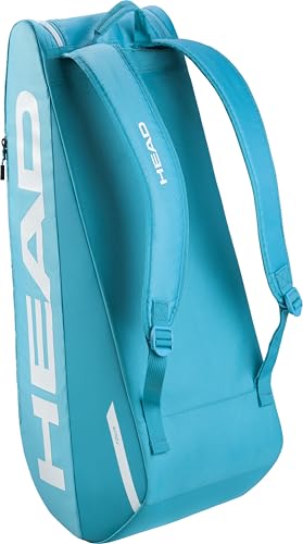 HEAD Tour Racquet Bag M (6R) Tennis Bag - Holds Up to 6 Racquets, CCT+ Climate Control Technology, 2 Main Compartments, Shoe Pocket & Backpack Carry System - color: Blue