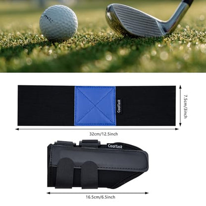 3 Piece Golf Grip Trainer Set, Golf Training Aid with Swing Correction Arm Strap & Wristband, Grip Training Rods to Perfect Hand Position for Consistent Swings - size: 2 Packs Trainer Kit