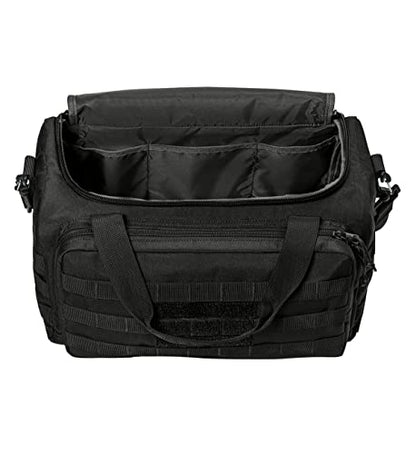 Tactical Gear bag Heavy Duty Duffel Gym bag/Tactical Backpack Custom Embroidered with your own text (Black) - color: Black
