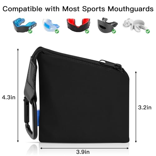 Xxerciz Retainer Case, Nylon Portable Aligner Case with Zipper and Carabiner, Premium Orthodontic Retainer Case Black Soft Protective Bag (Black) - color: Black