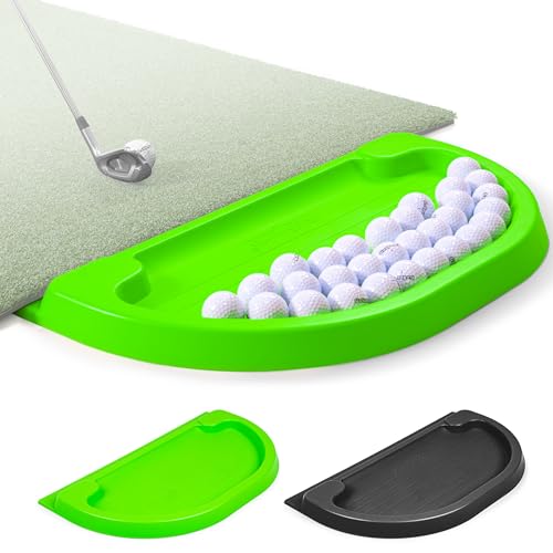 GoSports All-Weather Golf Ball Trays with 70 Ball Capacity - Black or Green - Compatible with All Hitting Mats - color: Green