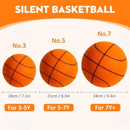 Silent Basketball Size 7 Upgrade Dribble Dream Silent Basket Ball,24cm Dribbling Indoor Soft No Noise Foam Basketball Indoor Training Ball for Kids.