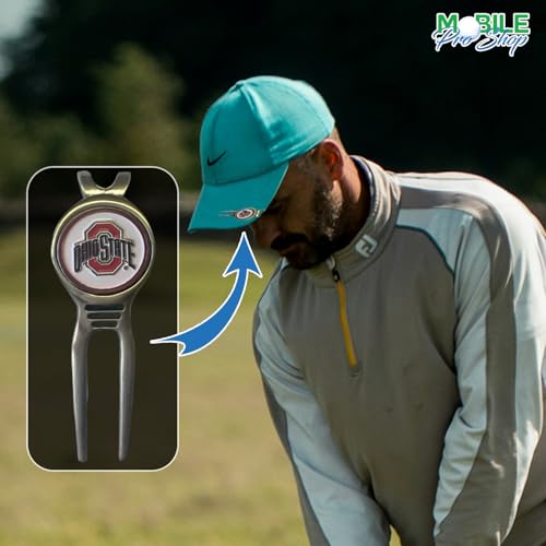 Divot Repair Tool Removable Magnetic Ball Marker-Best Divot Fixer - style: OHIO STATE BUCKEYES