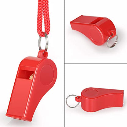 Fya Whistle with Lanyard and Mouth Grip, Super Loud Sports Whistles, Perfect for Coaches, Referees, Emergency, Lifeguard, Survival, Outdoor - color: Red