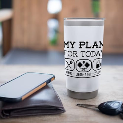 Pickleball Padel Racket Balls Dinking Plan Pickleball Stainless Steel Insulated Tumbler