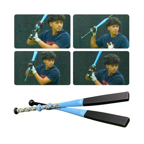 SplitSwing – 4-in-1 Baseball & Softball Swing Trainer – Flat Bat, Split Grip, Half Bat, Underload Batting Aid. Baseball Training For All Levels. Makes Hard Contact Feel Automatic.