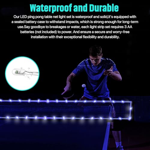 LED Ping Pong Table Light&Net Light, 14 Ft&13 Ft Light Net for Ping Pong Table&Net Table,16 Color Change, Durable & Waterproof & Easy to Install, Super Bright to Display at Night - color: Net lights