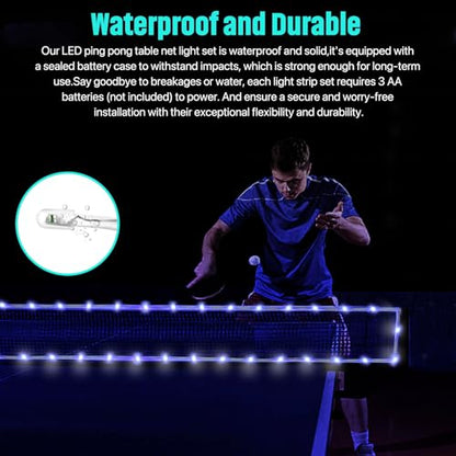 LED Ping Pong Table Light&Net Light, 14 Ft&13 Ft Light Net for Ping Pong Table&Net Table,16 Color Change, Durable & Waterproof & Easy to Install, Super Bright to Display at Night - color: Net lights