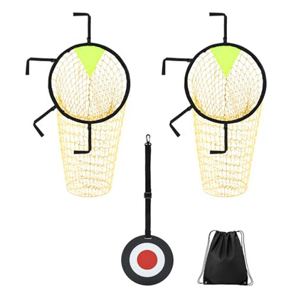 Soccer Target Net and Disc Set with Drawstring Backpack– 20” Goal Target Net (2 PCS) + 7" ABS Target Disc – Adjustable Straps, Clear Visibility for Shooting Accuracy for Solo Drills, Team Training
