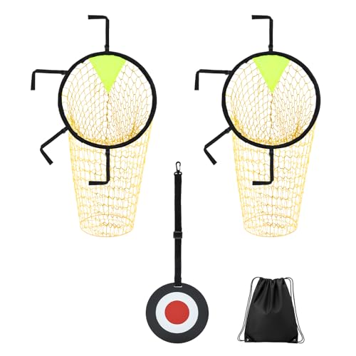 Soccer Target Net and Disc Set with Drawstring Backpack– 20” Goal Target Net (2 PCS) + 7" ABS Target Disc – Adjustable Straps, Clear Visibility for Shooting Accuracy for Solo Drills, Team Training