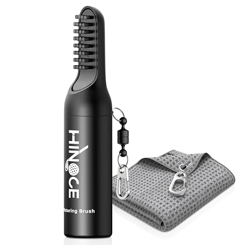 Golf Club Cleaner with 360° Rotating Protective Cover, Magnetic Golf Brush and Towel Cleaning Set, Best Golf Gift Essential Golf Bag Accessories for Men