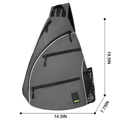 Goloni Pickleball Bag for Women Men, Convertible Pickleball Backpack Sling Bag with Fence Hook, Waterproof Polyester Paddle Bag with Multiple Compartments - color: Grey