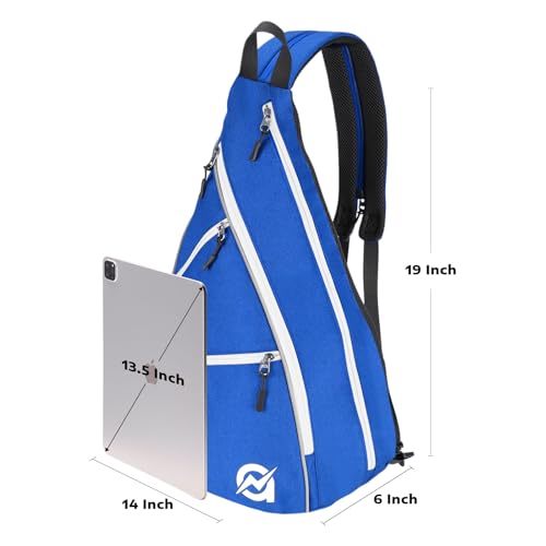 A11N SPORTS Pickleball Bag, Reversible Crossbody Sling Bag/Backpack for Women Men - color: Blue & White