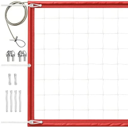 Professional Volleyball Net Outdoor Heavy Duty with Aircraft Steel Cable, VolleyballNet for Backyard, 32x3FT Portable Volleyball Nets for Pool Schoolyard Beach, Badminton/Pro VolleyballNets Set