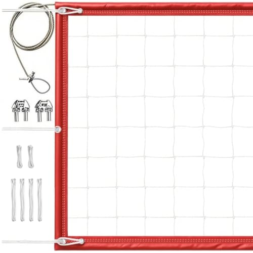 Professional Volleyball Net Outdoor Heavy Duty with Aircraft Steel Cable, VolleyballNet for Backyard, 32x3FT Portable Volleyball Nets for Pool Schoolyard Beach, Badminton/Pro VolleyballNets Set