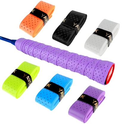 Ymapinc 6 Pcs Professional Grip Tape Anti Slip Perforated Absorbent Tennis Pickleball Overgrip Badminton Overgrip Breathable, Quick Dry