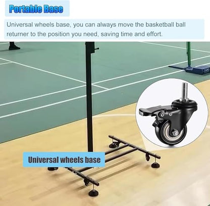 Basketball Practice Network Height-Adjustable Metal Basketball Rebounder for Basketball Shooting Drills Floor Standing, with Wheels Basketball Rebound Attachment for Indoor and Outdoor Use