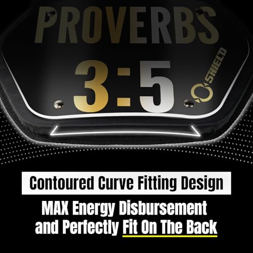 O Shield Golden Cross Chrome Football Back Plate, Lower Back Pads for Football Players, Rear Protector, Cross Series - size: Youth (Weight less than 180 Pounds), style: Proverbs White