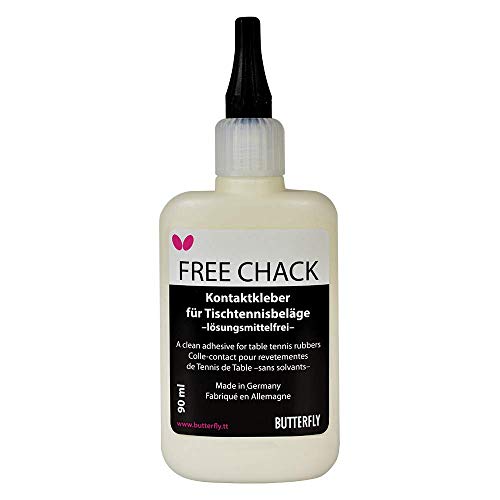 Butterfly Free Chack Table Tennis Racket Glue - Perfect for Assembling Table Tennis Ping Pong Paddle - Comes with Sponges and Application Clip to Easily Replace Table Tennis Rubber