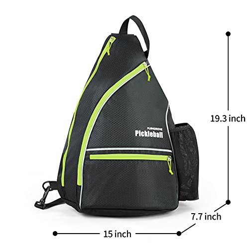 Mangrove Pickleball Bag, Men's & Women's Pickleball Backpack, Adjustable Sling Bag w/Fence Hook/Large Capacity/Safety Pocket - color: Green