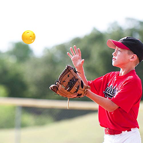 Anteer 12 Pack Plastic Baseball Practice Baseballs for Hitting, Indoor Outdoor Lightweight Balls Baseball Batting Training - color: Yellow
