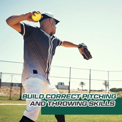 Arrowbash Weighted Softball Training Softballs Set Weighted Balls Bulk for Softball with Drawstring Bag - color: Green, Blue, Yellow, Black