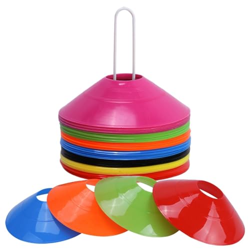 Stackable Training Cones, Portable Sports Markers, Colorful Drill Equipment, Multi-Purpose Football Practice Tool, Outdoor Basketball Workout Accessory, Soccer Gear for Coaching, Fitness, 1080g
