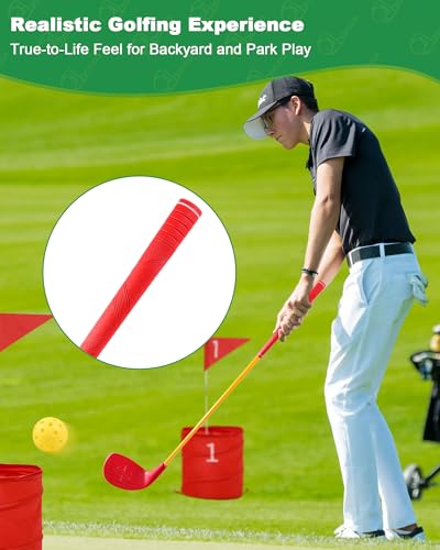 HOTWIND Backyard Golf Game Clubs with 5”x 3.5” Oversize Heads and 36” Lightweight Carbon Shaft for Adults Play Outdoor Golf Yard Game in Grass Parks and Yards Hit Plastic and Foam Balls - size: 2 Pack