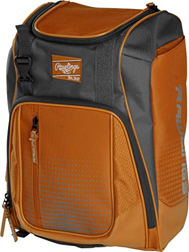 Rawlings | FRANCHISE Backpack Equipment Bag | Baseball/Softball | Rec/Travel | Multiple Styles - color: Orange/Black