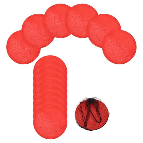 Spot Markers, Poly Spot Marker for Agility Training Floor Dots Non Slip Flat Field Cones for Soccer/Speed Training - color: Red, size: 19 cm / 7.48 Inch