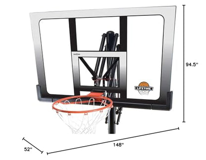 Lifetime Outdoor Basketball Hoop - 52 in Shatterproof Backboard, Adjustable