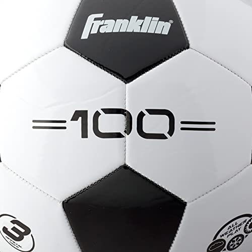 Franklin Sports Soccer Balls - Youth & Adult - Sizes 3, 4 & 5 - Single & Bulk Packs - Black & White - style: Size 3 - 1 Inflated Ball