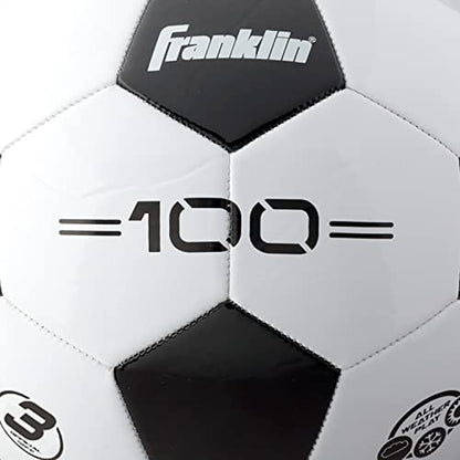 Franklin Sports Soccer Balls - Youth & Adult - Sizes 3, 4 & 5 - Single & Bulk Packs - Black & White - style: Size 3 - 1 Inflated Ball