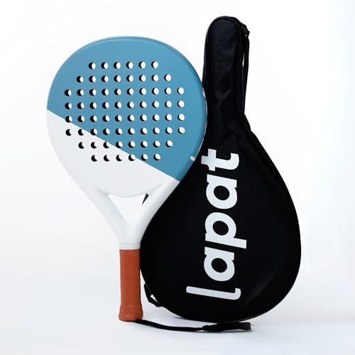 LAPAT Padel Racket with Cover Bag - Carbon Surface with EVA Memory Foam- Paddle Tennis Racquets Lightweight - POP Tennis - color: Blue Ibiza