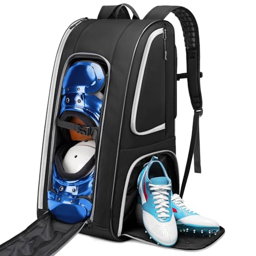 YOREPEK Football Equipment Bag, Large Football Backpack Fits All Gear, Ventilated Shoe Compartment & Insulated Pocket, Wide Padded Straps for Comfortable Carry, Youth Players Practice Game Day