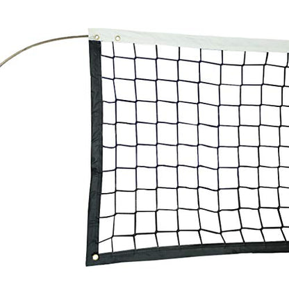 Aoneky 32ft x 3ft Volleyball Replacement Net with Top Steel Cable - Official Size Polyester Net for Outdoor & Beach, Fits Regulation Poles, Heavy Duty PU Edge Binding