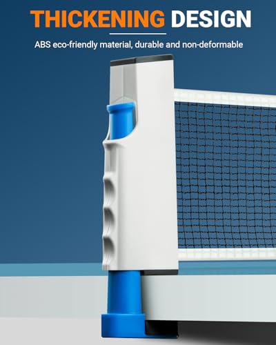 Retractable Ping Pong Net, Upgrade Table Tennis Net Stands Upright Without Sagging, Ping Pong Net for Any Table, Easy to Use and Portable, Play Indoors & Outdoors, Ping Pong Table Net