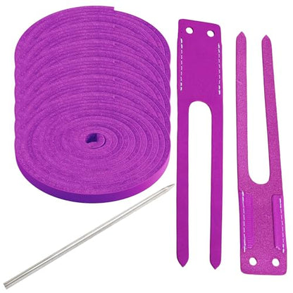 TOFL Baseball Glove Lace Kit | 6 Leather Laces, Lacing Needle, Thumb & Pinky Straps | Heavy Duty Baseball Glove Relacing Kit - color: Magenta