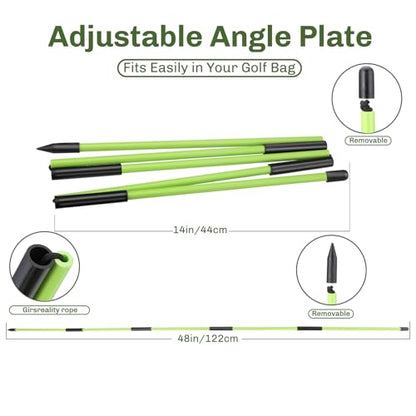 Feroca Upgraded Golf Alignment Stick Holder with Anti-Tip Base, Golf Swing Plane Trainer Enhanced Stability with Front Iron Weighs, Golf Training Aid Fix Slices & Putting