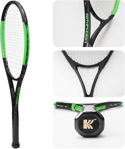 KEVENZ Tennis Racket with Carring Bag,Professional Tennis Racquet for Adults, Light Weight and Shock Proof, Green 620