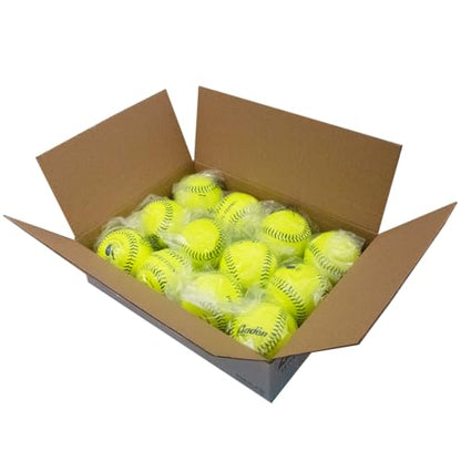Baden | USSSA Approved | Official League Fastpitch Softballs | Perfection Leather | 11" or 12" | Optic Yellow | One Dozen