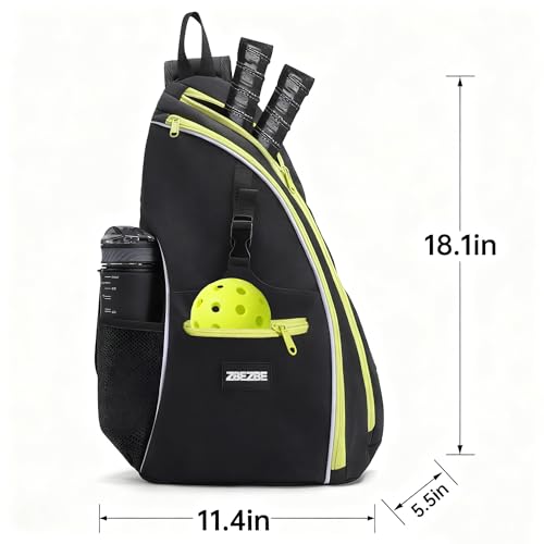 Pickleball Bag, Pickleball Backpack with Water Bottle Holder for Men and Women - color: green