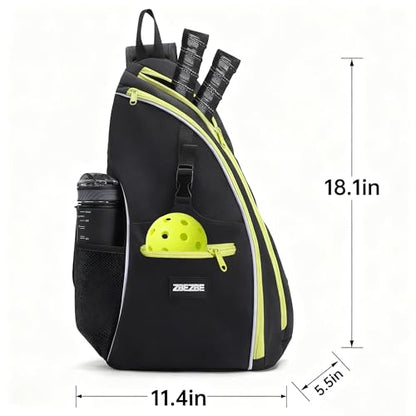Pickleball Bag, Pickleball Backpack with Water Bottle Holder for Men and Women - color: green