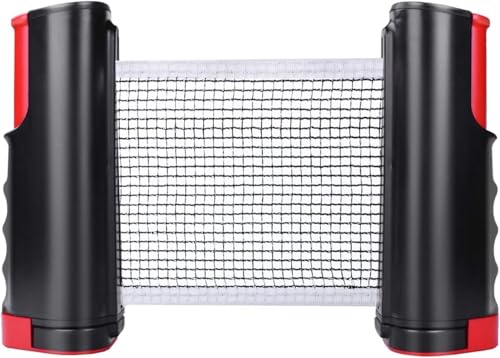 Sportout Retractable Ping Pong Net – 72-Inch Table Tennis Net with Secure Clamps | Portable Design for Universal Table Compatibility - color: Black