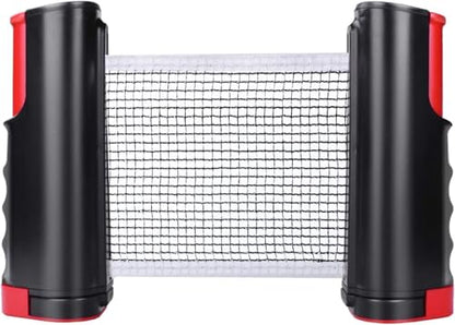 Sportout Retractable Ping Pong Net – 72-Inch Table Tennis Net with Secure Clamps | Portable Design for Universal Table Compatibility - color: Black