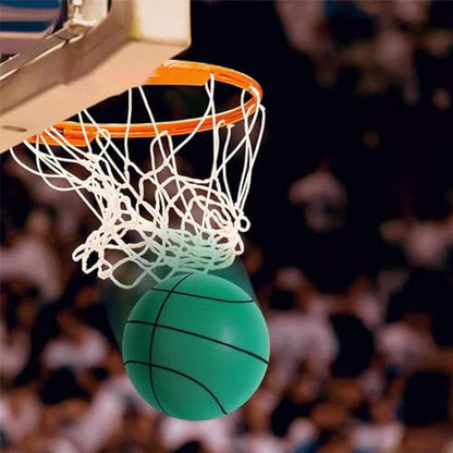 Silent Basketball - Indoor Quiet Training Ball, High-Density Foam, Low Noise, Highly Elastic, Easy to Grip - color: Green, size: Large [21cm-5#]