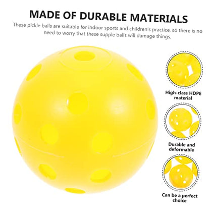 50pcs Pickleball Outdoor Accessory Reusable Balls for Hitting Practicing Easy to Carry Use - color: Yellow