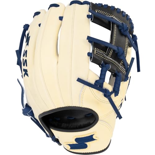 SSK Z5 Craftsman Infield Baseball Glove – 11.25” - 11.5” - 11.75” - 12” – Right & Left Hand Throw - color: Camel/Black/Navy, size: 11.5" - Right Hand Throw
