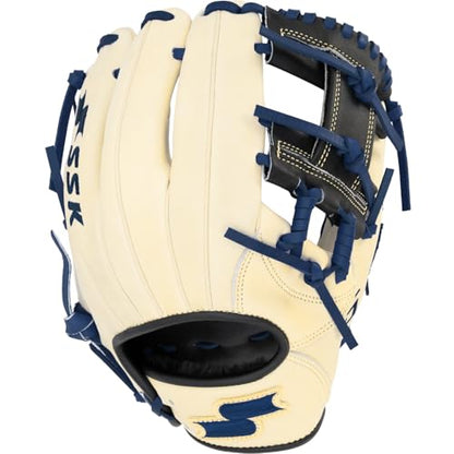 SSK Z5 Craftsman Infield Baseball Glove – 11.25” - 11.5” - 11.75” - 12” – Right & Left Hand Throw - color: Camel/Black/Navy, size: 11.5" - Right Hand Throw